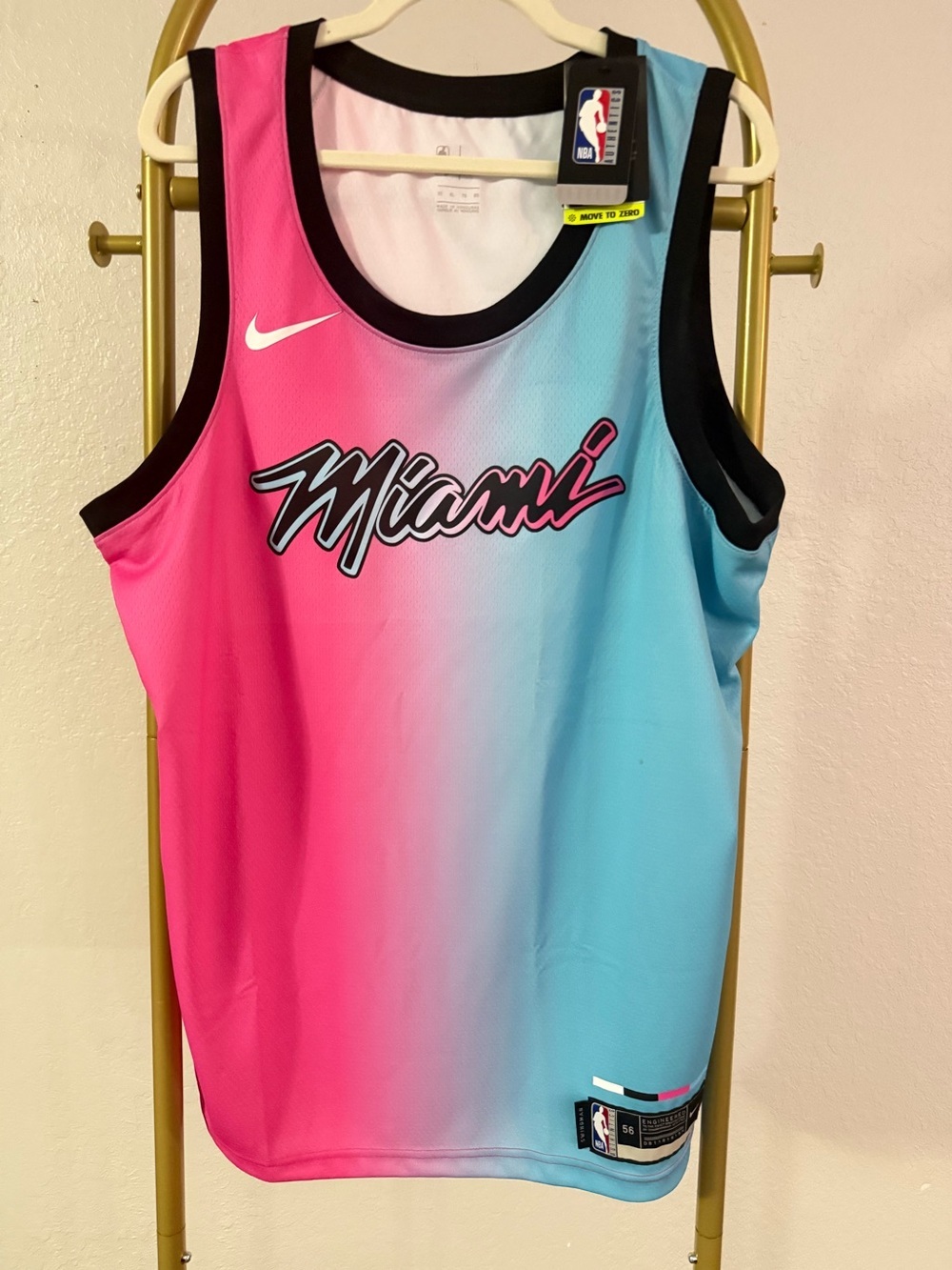 NWT Nike Miami Heat Vice City Swingman Jersey Pink Blue Size XL MEN - Picture 2 of 8